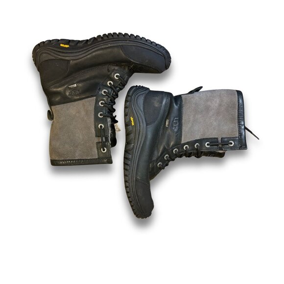 Ugg Womens Adirondack III Waterproof Leather & Suede Winter Boots Size 8 Black/G - Picture 7 of 9